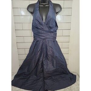 Donna Ricco NY Women’s Sz 8 Blue Dress Halter Prom Wedding Cocktail Party *READ